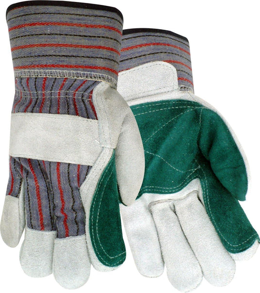 15064 Standard Grade Split Cowhide Double Leather Palm, Fingertips and Forefinger, 2.5