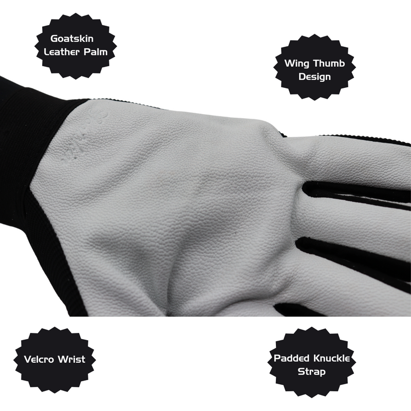Load image into Gallery viewer, 1523 Durable Grain Goatskin Leather Palm, Forefinger and Fingertips Gloves, Velcro Wrist, Sizes M-XL
