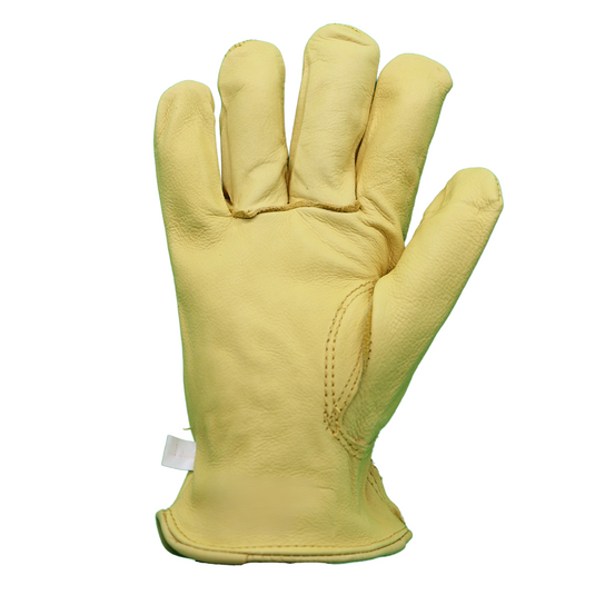 1561 Suede Golden Grain Cowhide Gloves, Shirred Elastic Wrist, Keystone Thumb, Sizes M-XL
