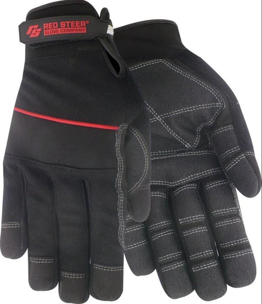 Red Steer 165 Ironskin General Utility Synthetic Leather with PVC Palm, Finger Patches for Grip, Sizes M-XL