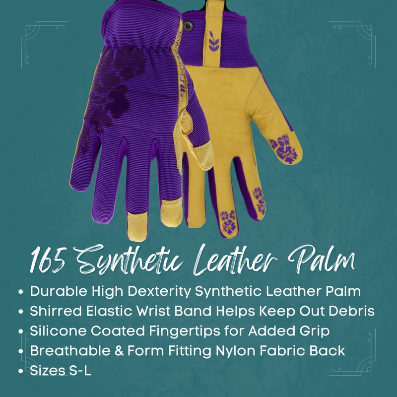 Load image into Gallery viewer, Red Steer 165W Flowertouch Synthetic Women's Gloves, Purple, Silicone Coated Fingertips, Sizes S-M
