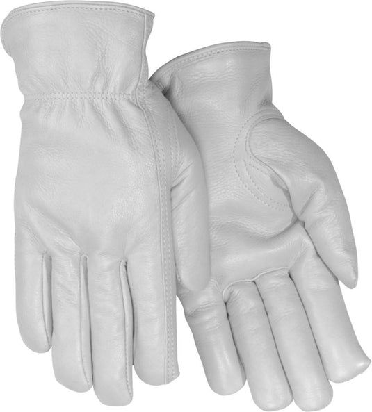 1765 Red Steer Premium Grade Goatskin Leather Gloves, Keystone Thumb, Shirred Elastic Wrist, Sizes XS-XL