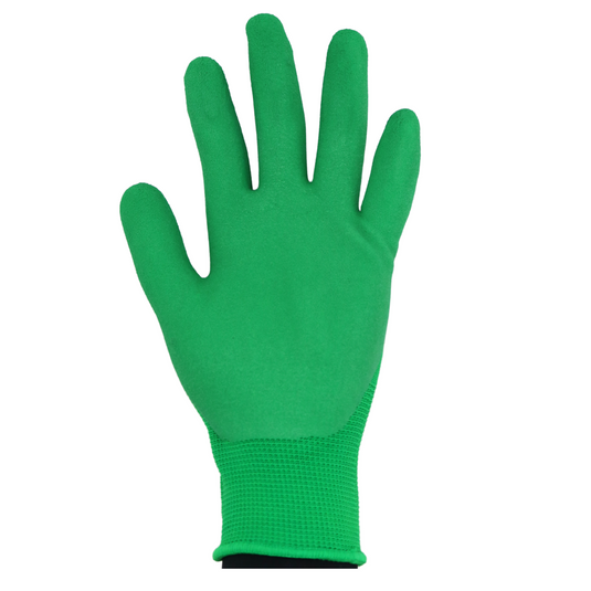 A207 FLOWERTOUCH® Foam Natural Rubber Palm, Light Knit Liner, Green, Sizes S-L