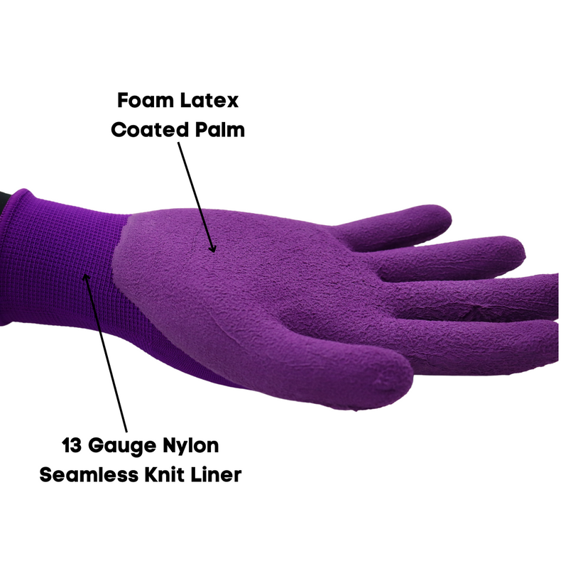 Load image into Gallery viewer, A207 FLOWERTOUCH® Foam Natural Rubber Palm, Light Knit Liner, Purple, Sizes S-L
