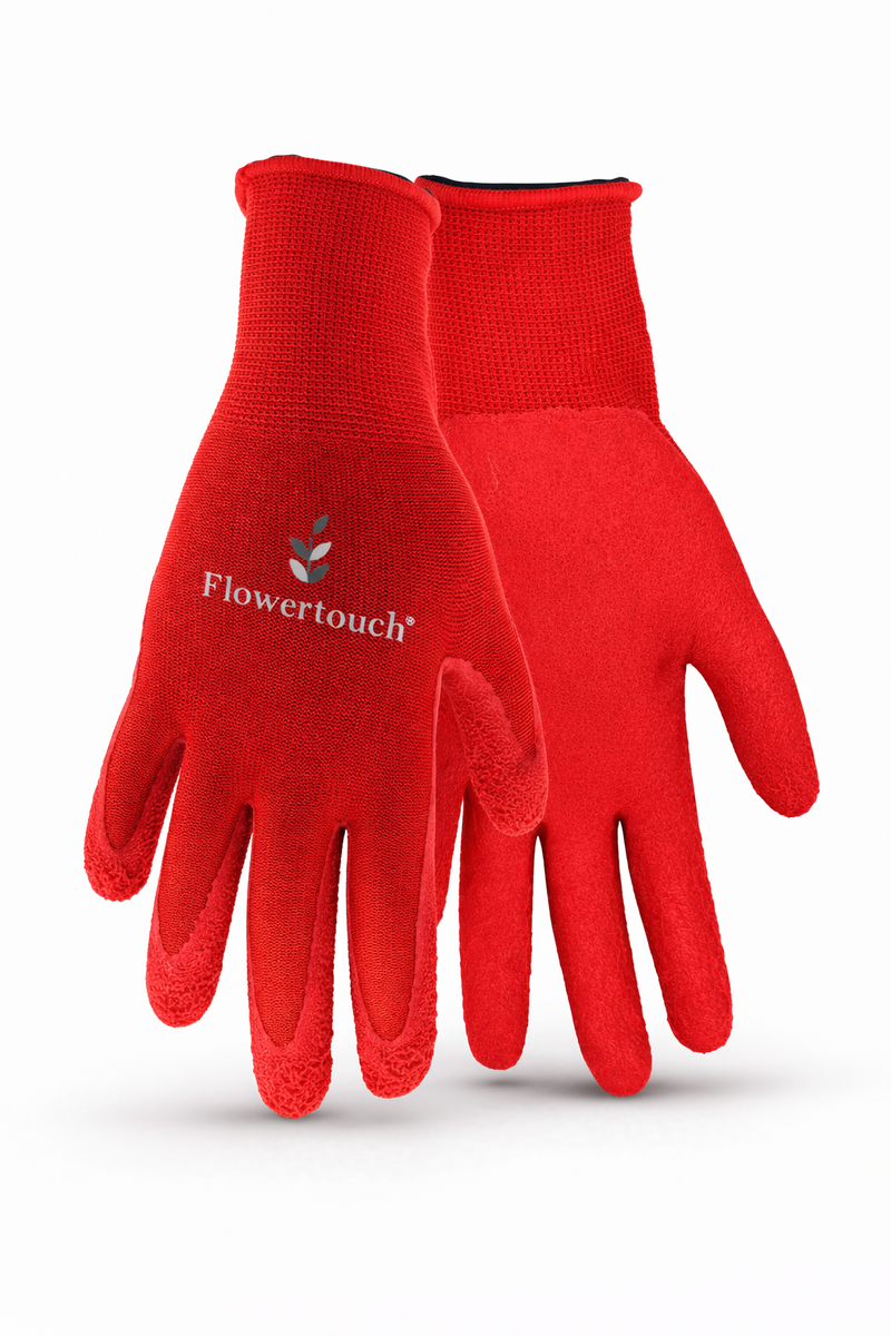 Load image into Gallery viewer, A207 FLOWERTOUCH® Foam Natural Rubber Palm, Light Knit Liner, Red, Sizes S-L
