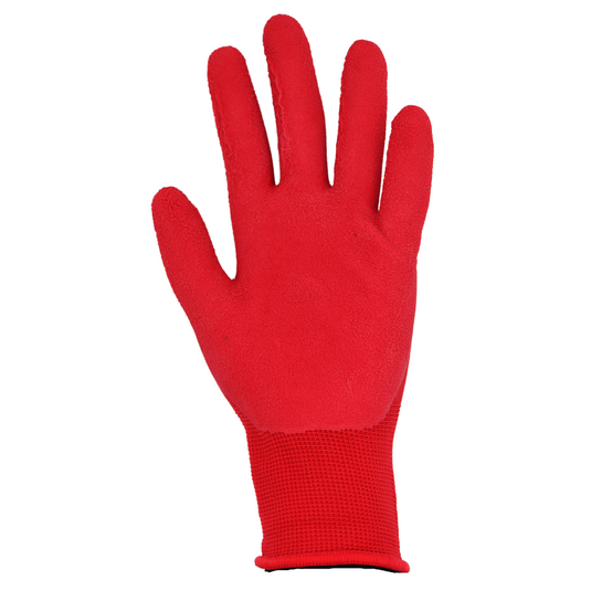A207 FLOWERTOUCH® Foam Natural Rubber Palm, Light Knit Liner, Red, Sizes S-L