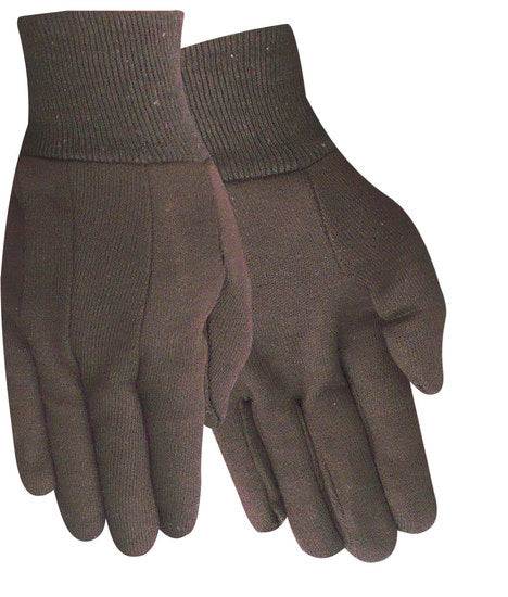 Red Steer 23003 Brown Large Jersey General Purpose Gloves - Straight Thumb
