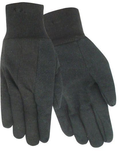 Red Steer 23810 9 oz. Brown Jersey with Mini PVC Dots, Straight Thumb, Knit Wrist, Clute Cut