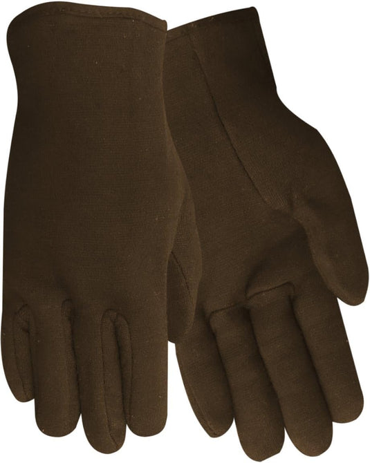 Red Steer 23900 Heavyweight Red Fleece Lined Brown Jersey, Shirred Elastic Wrist, Size Large