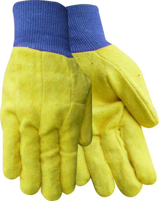 Red Steer 28000 Economy 16 oz. Double Palm Gold Chore, Snug-Fit Navy Blue Knit Wrist, Sizes S-XL