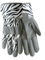 Red Steer 293Z Zoo Hands Leather Palm Zebra Youth