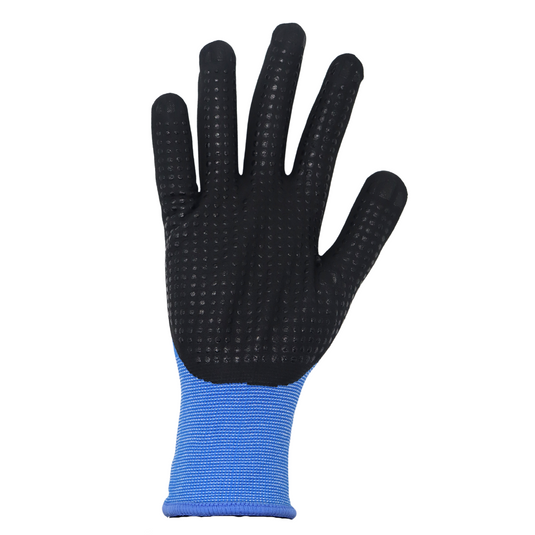 TA306 POWERTOUCH NYLON LINER FOAM NITRILE PALM PVC DOT GLOVES