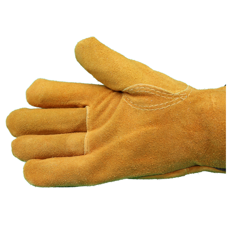Load image into Gallery viewer, 55170 FLEECE SUEDE COWHIDE THERMAL LINED GLOVES - SHIIRRED ELASTIC WRIST - SIZES S-XL
