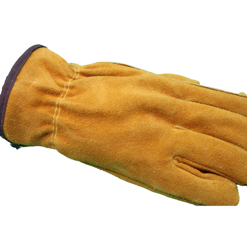 Load image into Gallery viewer, 55170 FLEECE SUEDE COWHIDE THERMAL LINED GLOVES - SHIIRRED ELASTIC WRIST - SIZES S-XL
