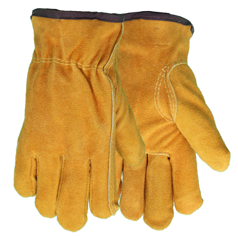 Load image into Gallery viewer, 55170 FLEECE SUEDE COWHIDE THERMAL LINED GLOVES - SHIIRRED ELASTIC WRIST - SIZES S-XL
