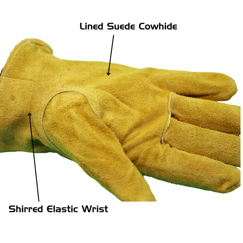Load image into Gallery viewer, 55190 Insulated Suede Cowhide Driver, Leather Palm and Back, Elastic Wrist, Sizes S-XXL
