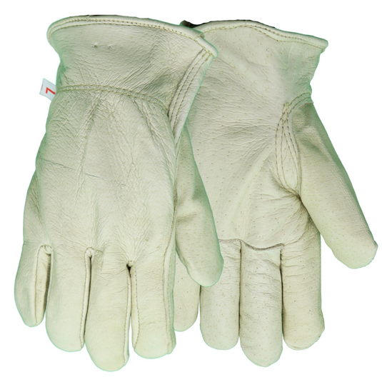 Grain Pigskin 5670 Heatsaver Lined Gloves, Self Hemmed Leather Cuff, Sizes M-XL