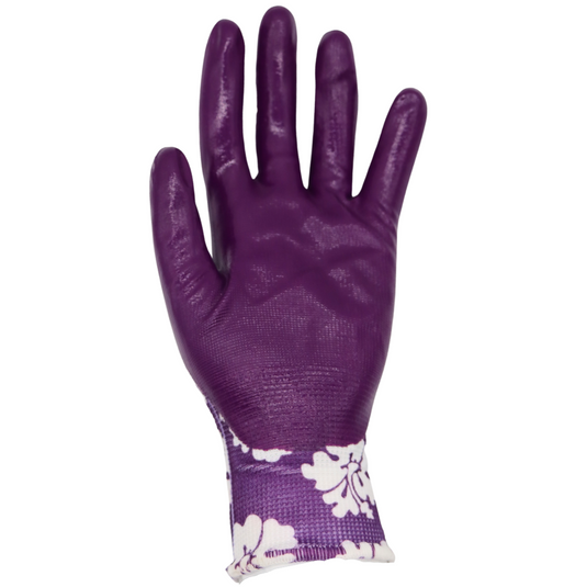 A209 FLOWERTOUCH Clear Hibiscus Flower Pattern Gloves, Nylon Knit Liner, Sizes S-L