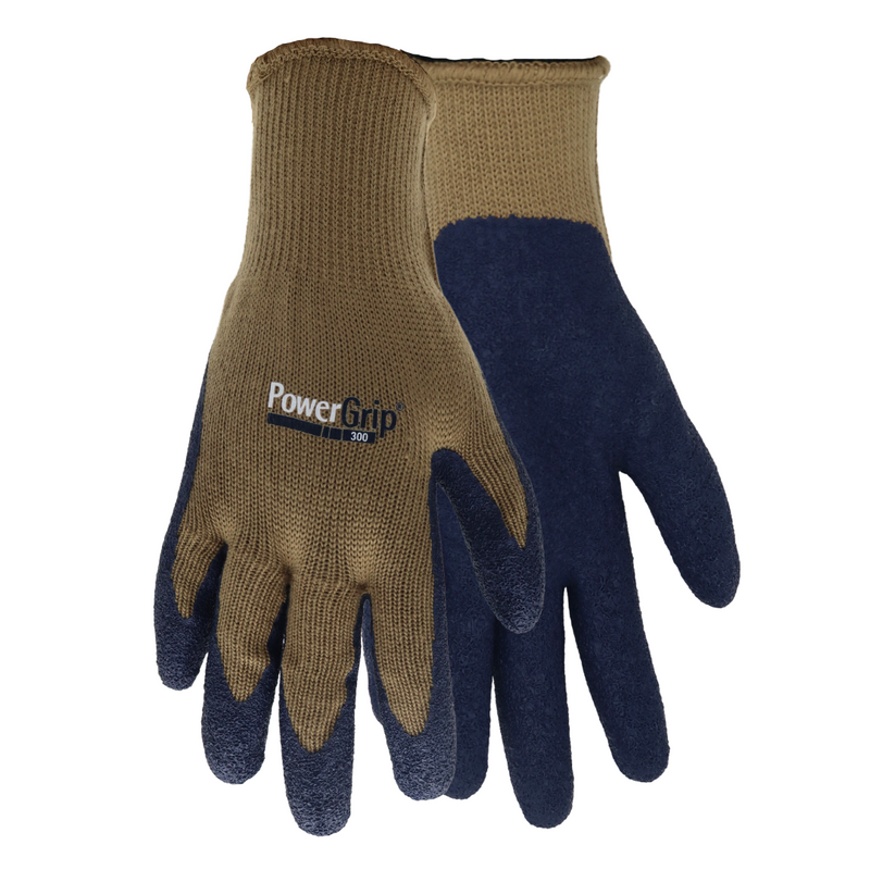 Load image into Gallery viewer, A300B Powergrip Rubber Palm 13 Gauge Gloves, Seamless Knit Liner, Brown/Black, Sizes M-XL
