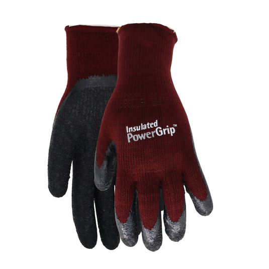 A301BG Insulated Powergrip Women's Gloves, 10 Gauge Burgundy, Sizes S-L, Sold by Pair