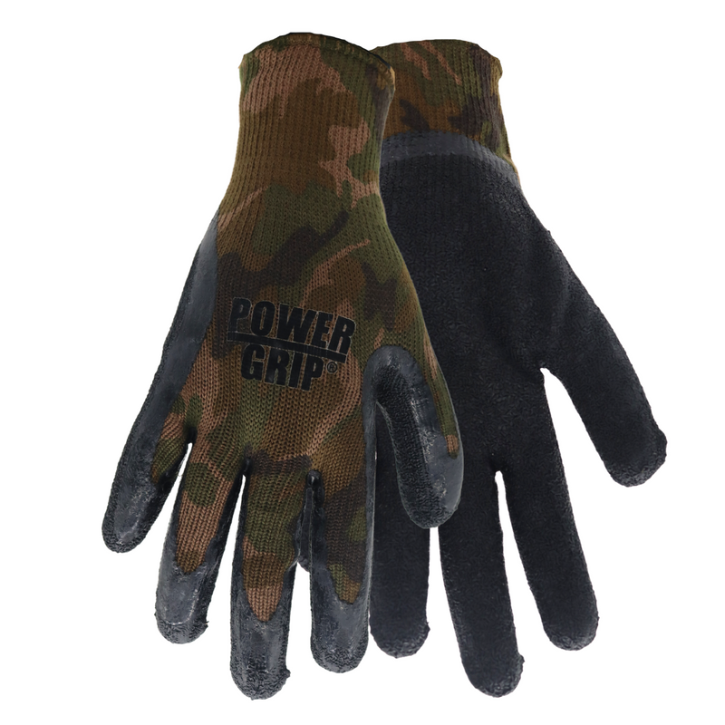 Load image into Gallery viewer, A302 Powergrip Rubber Palm 10 Gauge Gloves, Seamless Knit Liner, Camo Pattern, Sizes S-XL
