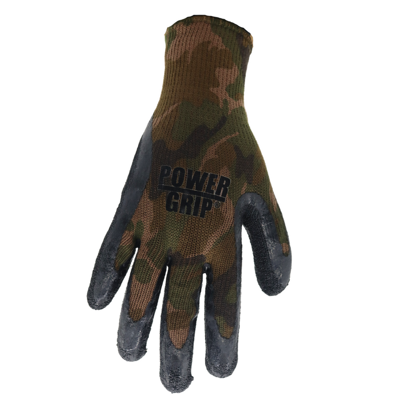 Load image into Gallery viewer, A302 Powergrip Rubber Palm 10 Gauge Gloves, Seamless Knit Liner, Camo Pattern, Sizes S-XL
