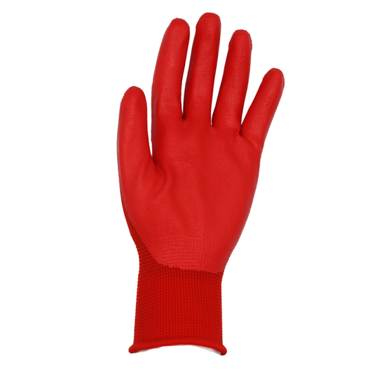 Red Steer A369 Flowertouch Lawn & Garden Gloves, Nitrile Palm, Red, Sizes S-L