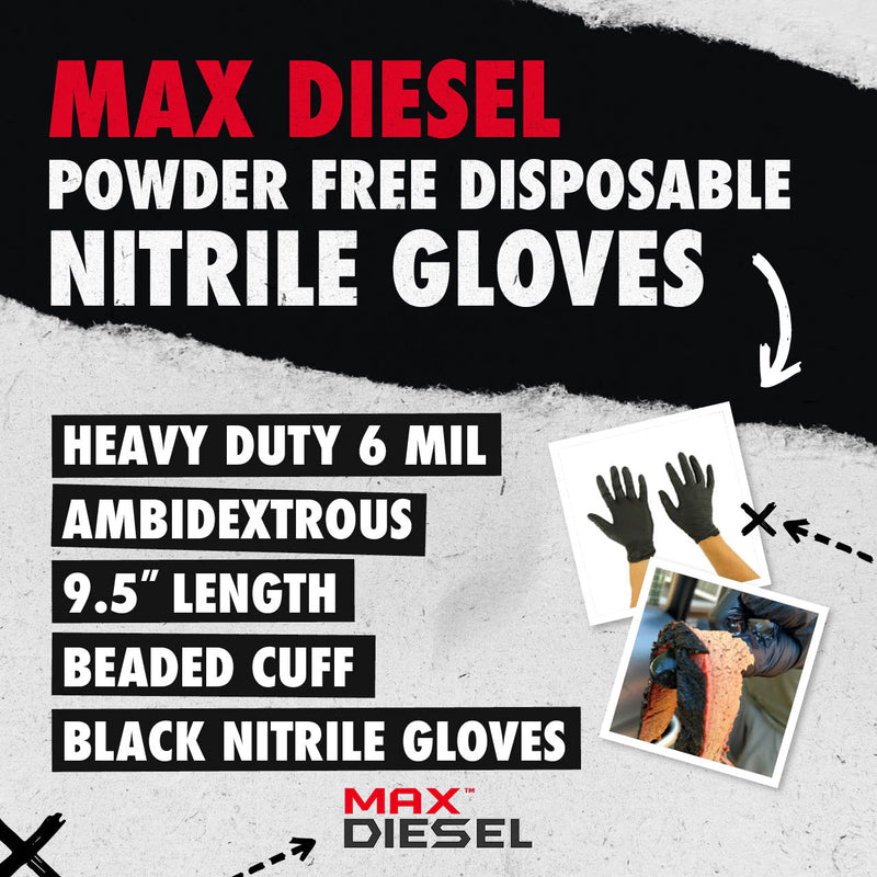 Load image into Gallery viewer, 70001 MAX DIESEL - BLACK NITRILE - POWDER FREE - 6 MIL - 100/BOX
