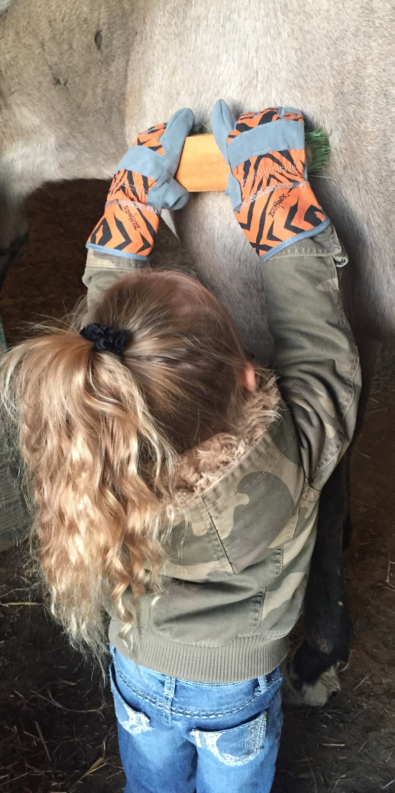 Load image into Gallery viewer, Red Steer 293T Zoo Hands Leather Palm Tiger Youth
