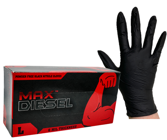70001 MAX DIESEL - BLACK NITRILE - POWDER FREE - 6 MIL - 100/BOX