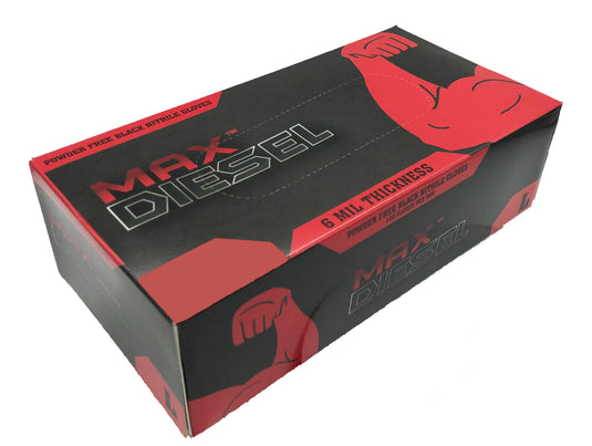 70001 MAX DIESEL - BLACK NITRILE - POWDER FREE - 6 MIL - 100/BOX