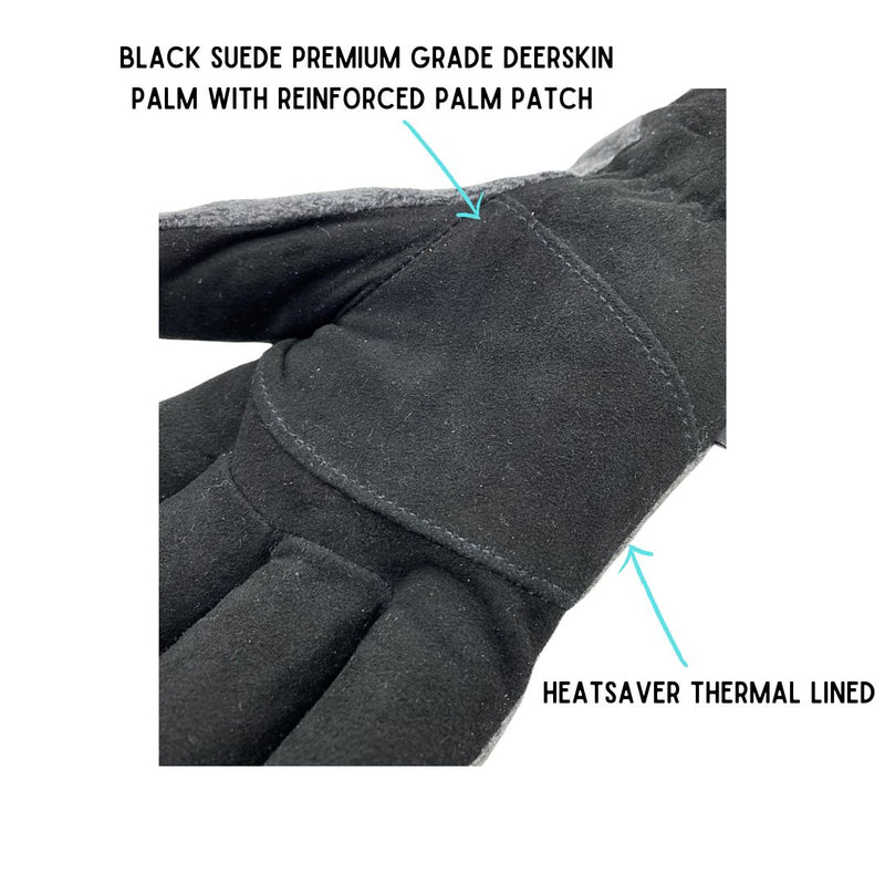Load image into Gallery viewer, 150 HEATSAVER LINED SPLIT DEERSKIN SKI GLOVE- SIZES S-XXL
