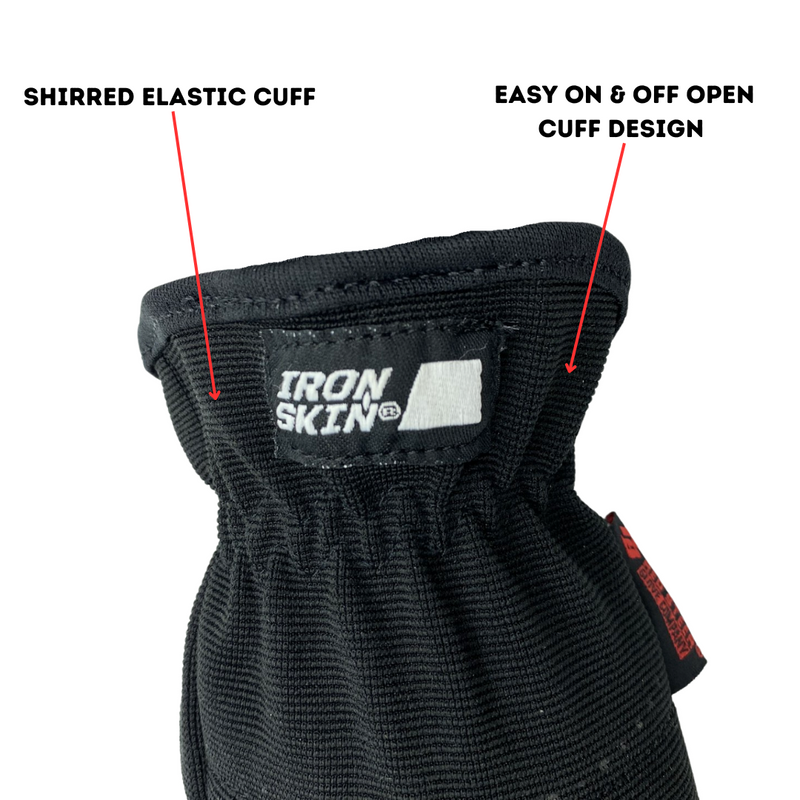 Load image into Gallery viewer, 170 IRONSKIN® UNLINED BLACK MECHANIC DRIVER, BREATHABLE STRETCH SPANDEX BACK, SIZES S-XL
