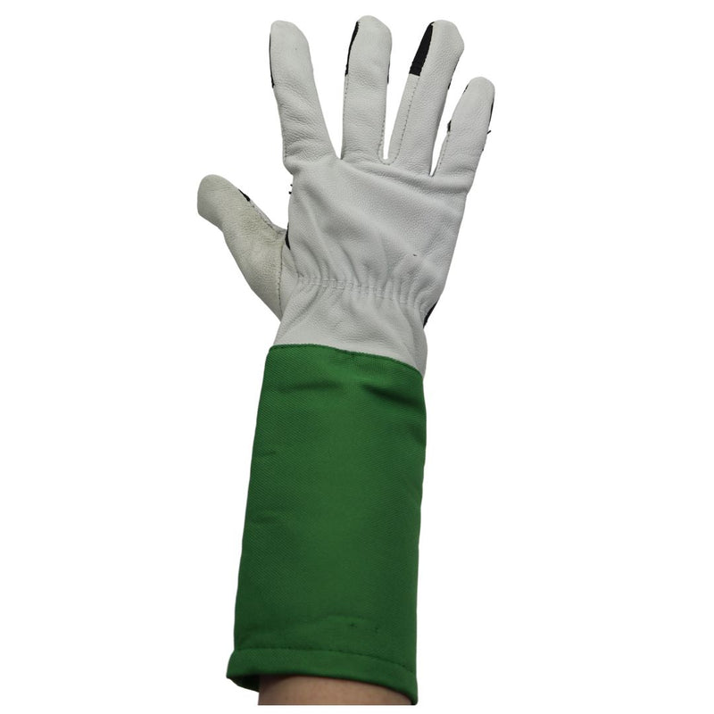 Load image into Gallery viewer, T240 PREMIUM WOMEN'S GOATSKIN ROSE GLOVE W/ CANVAS GAUNTLET, PALM &amp; FINGER PATCHES, SIZES S-L
