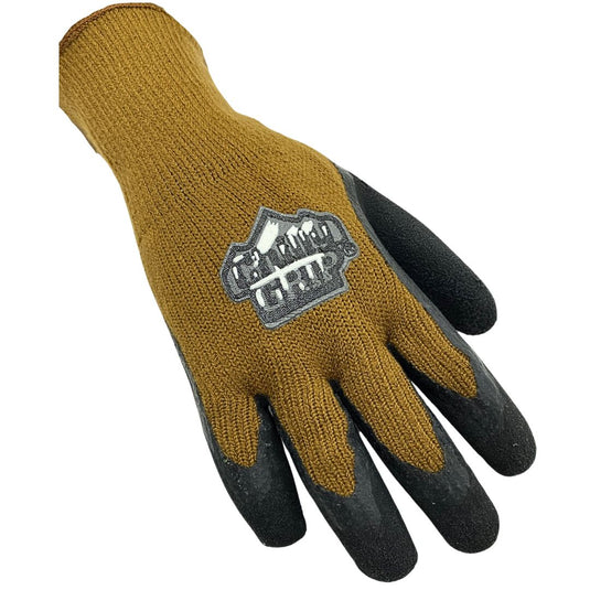 A315 CHILLY GRIP® BROWN KNIT LINER W FOAM LATEX PALM - SIZES M-XL